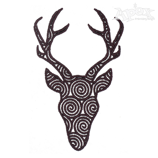 Patterned Deer Embroidery Design