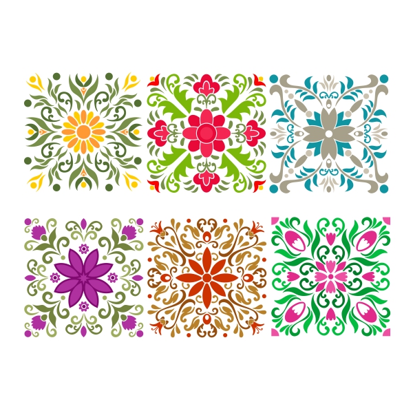 Square Floral Decor SVG Cuttable Design