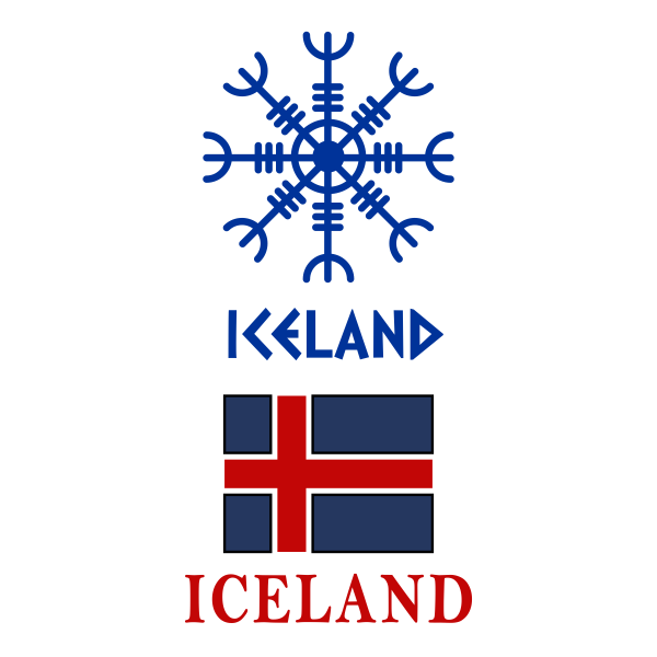 Iceland Snowflake Flag SVG Cuttable Design