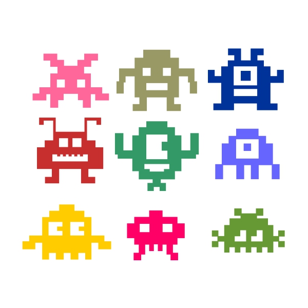 Pixel Monsters SVG Cuttable Design