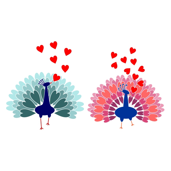 Heart Peacock SVG Cuttable Design