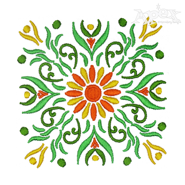 Floral Art Decor Embroidery Design