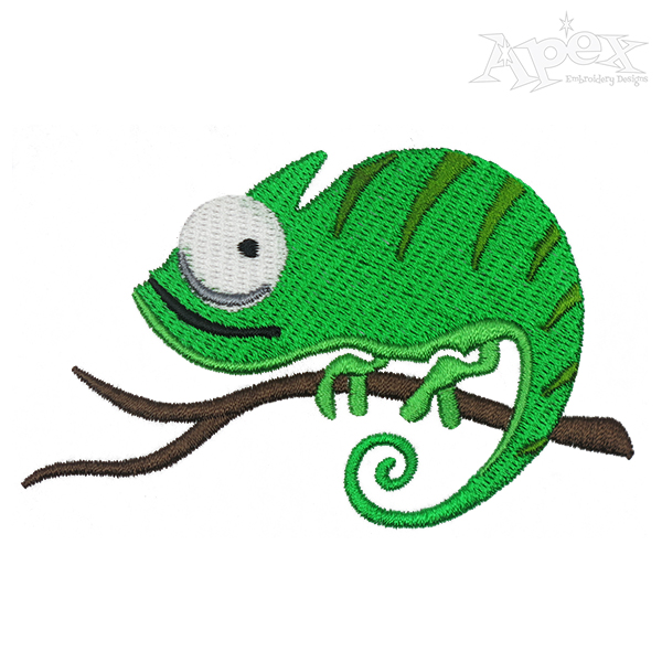Chameleon Embroidery Design