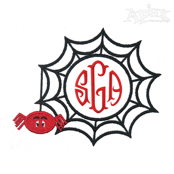 Spider Web Monogram Embroidery Frame