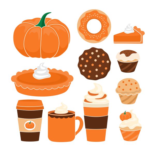 Pumpkin Food and Drink SVG Cuttable Design