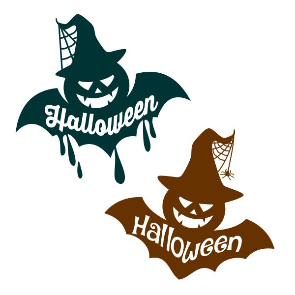 Halloween Bat O Lantern Pumpkin SVG Cuttable Design