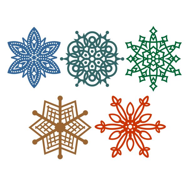 Snowflakes Snow Flake Pack SVG Cuttable Design