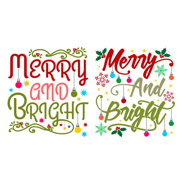 Merry and Bright SVG Cuttable Design