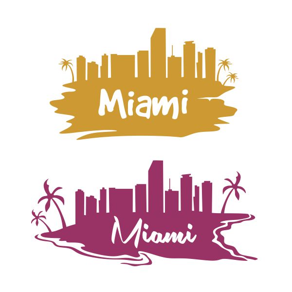 Florida Miami Skyline SVG Cuttable Design
