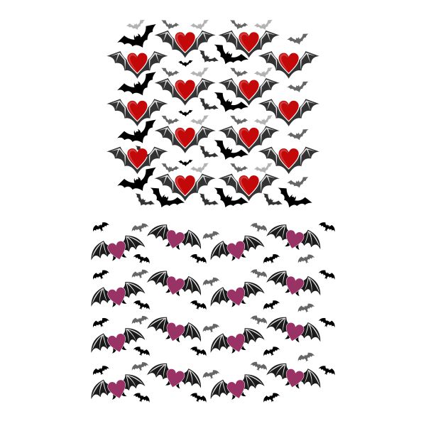 Halloween Heart Bat Wings Pattern SVG Cuttable Design