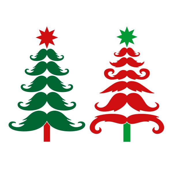 Mustache Christmas Tree SVG Cuttable Design