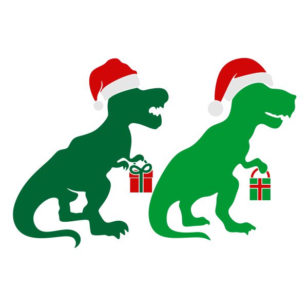 Christmas T-Rex Gift SVG Cuttable Design