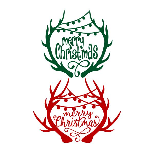 Merry Christmas Antlers SVG Cuttable Design