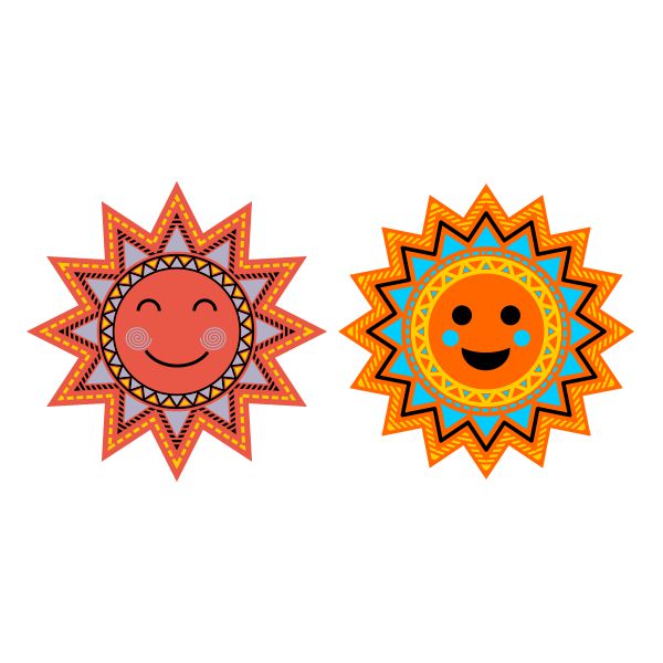 Tribal Smiling Sun SVG Cuttable Design