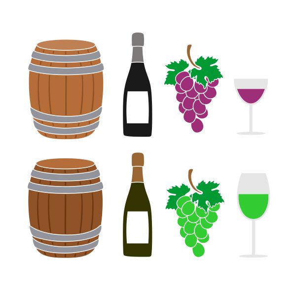 Grapes Wine SVG Cuttable Design