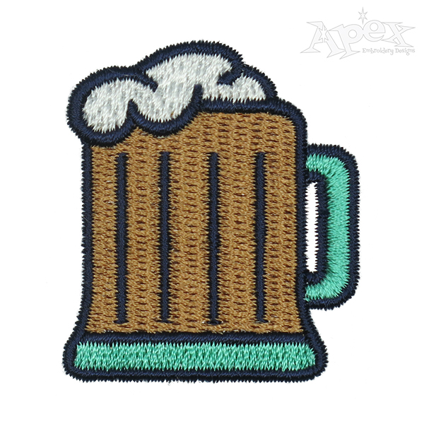 Beer Mug Embroidery Design