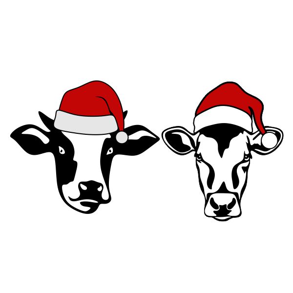 Christmas Santa Cow SVG Cuttable Design