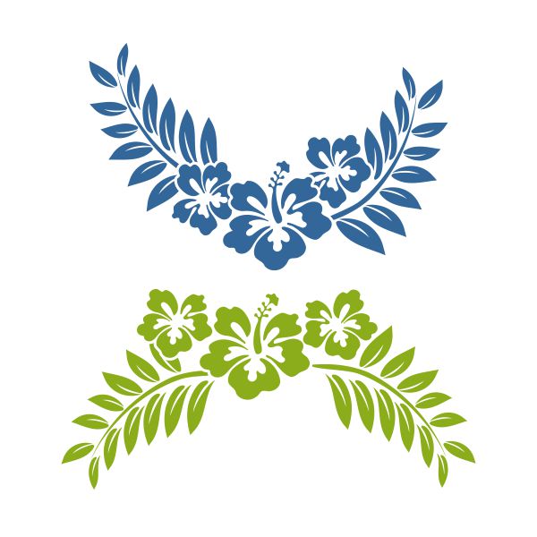 Tropical Hibicus Flowers Wreath SVG Cuttable Design
