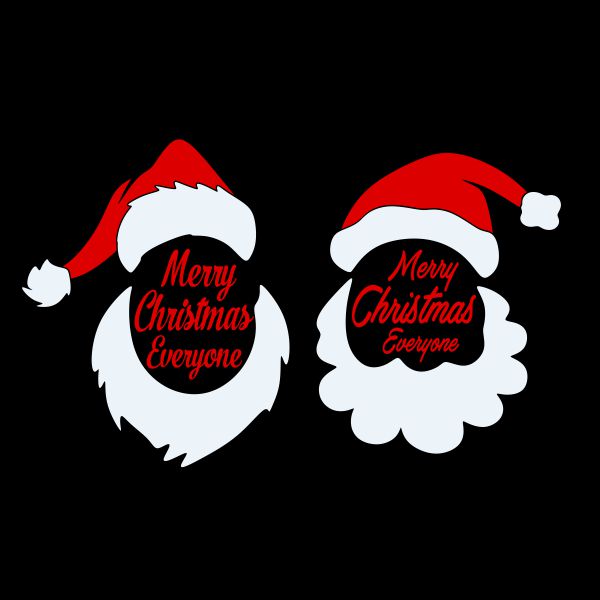 Merry Christmtas Everyone Santa Claus Face SVG Cuttable Design