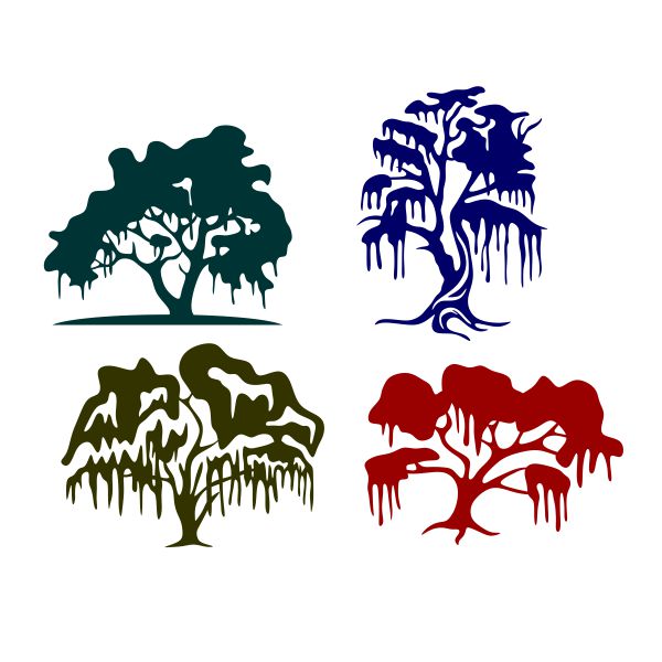 Spanish Moss Tree SVG Cuttable Design