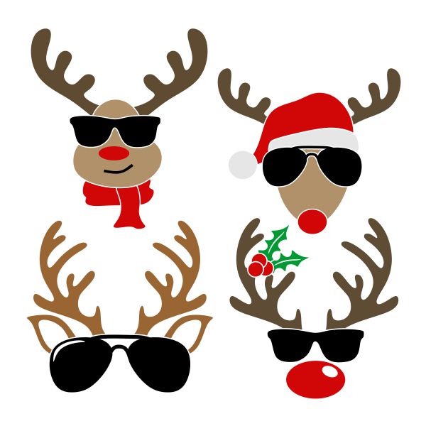 Reindeer Sunglasses SVG Cuttable Design