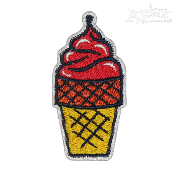 Ice Cream Cone Embroidery Design