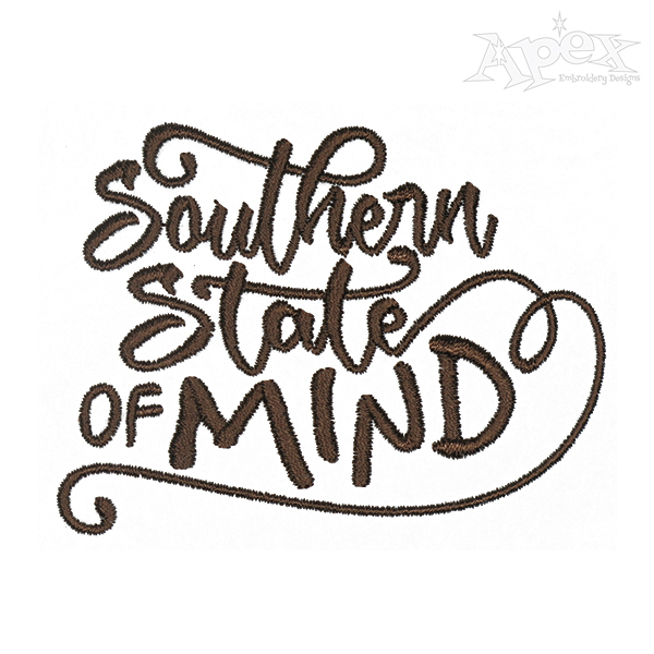 Southern State of Mind Embroidery Design