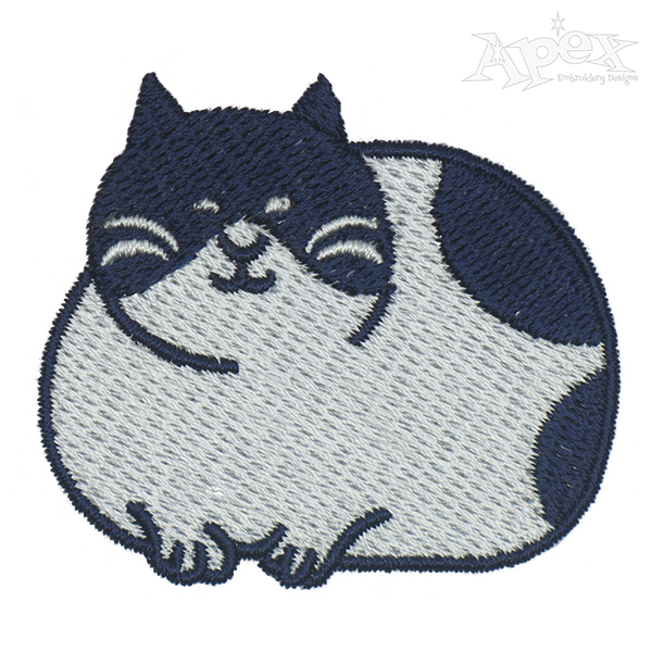 Japanese Cat Embroidery Design