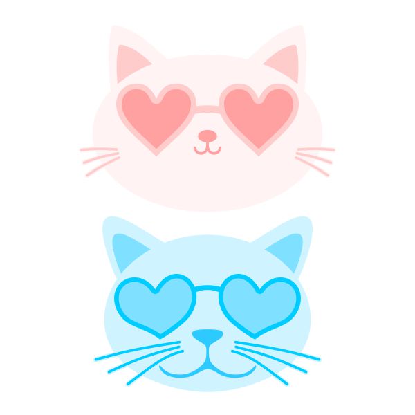 Cat Hearts Eyes SVG Cuttable Design