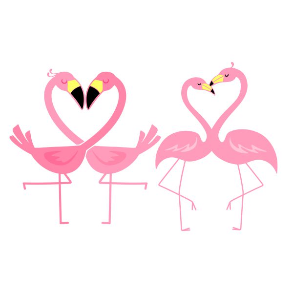 Flamingo Couple Heart SVG Cuttable Design