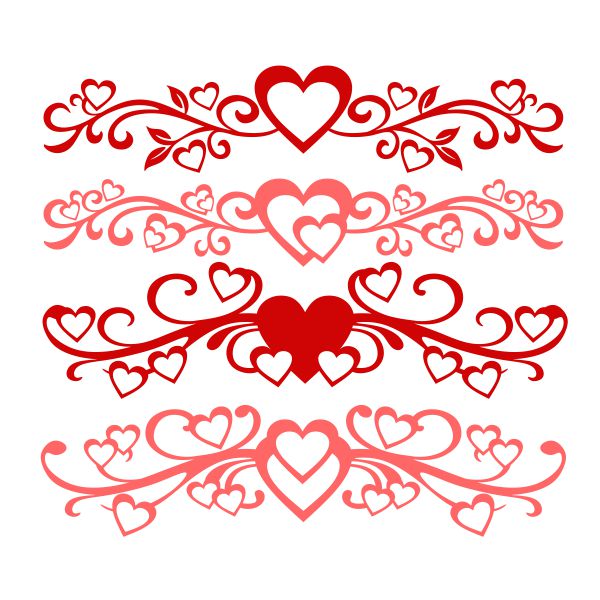 Flourish Hearts Decor SVG Cuttable Design