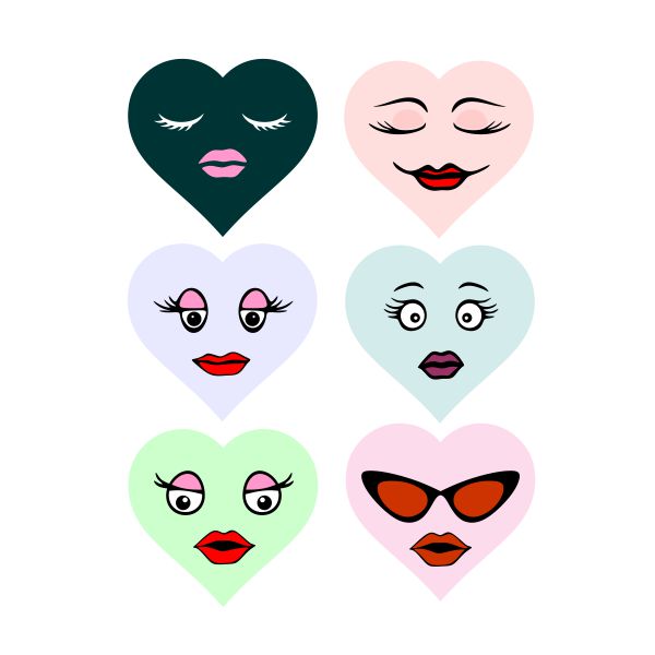 Heart Faces SVG Cuttable Design