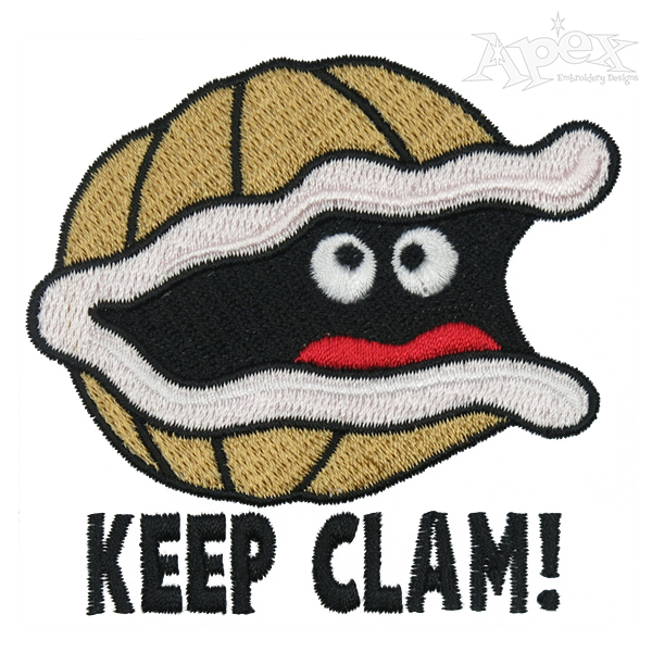 Keep Clam Embroidery Design