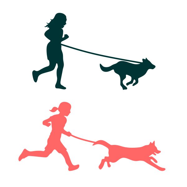 Running Girl With Dog SVG Cuttable Design