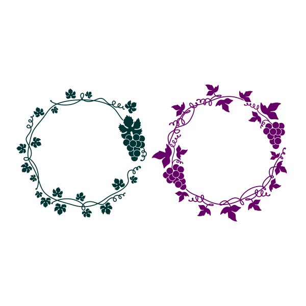 Floral Grape Vine SVG Cuttable Design