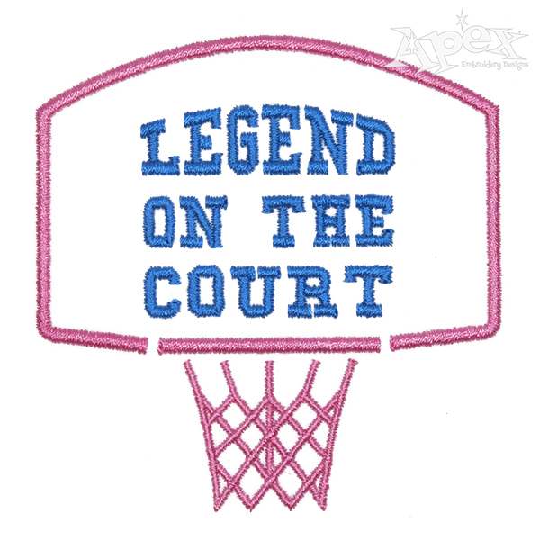 Basketball Legend on the Court Embroidery Design