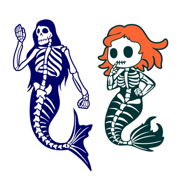 Mermaid Skeleton SVG Cuttable Design