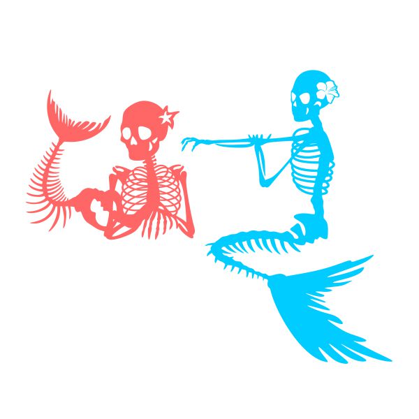 Mermaid Skeleton SVG Cuttable Design