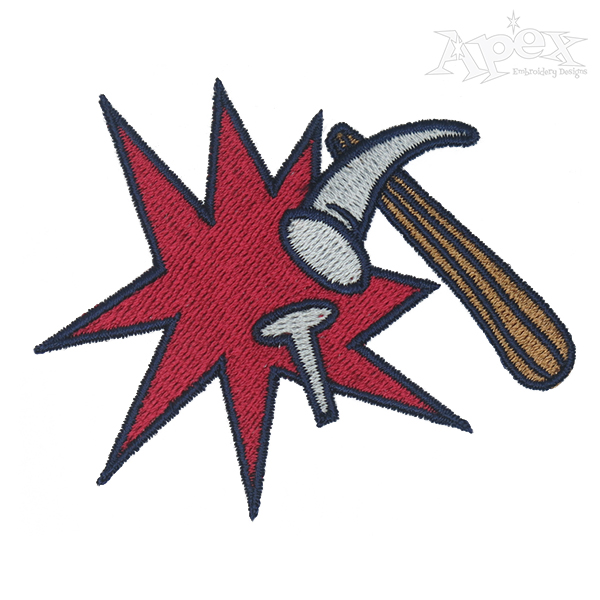 Hammer and Nail Embroidery Design