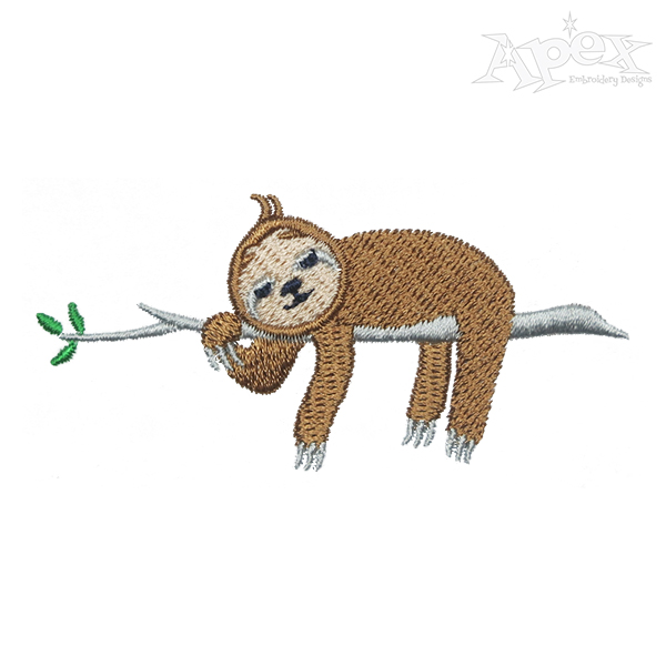 Sloth Embroidery Design