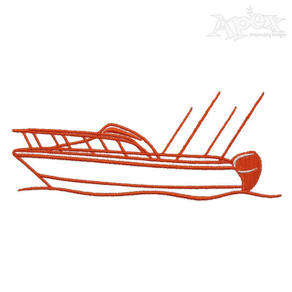 Fishing Boat Embroidery Design