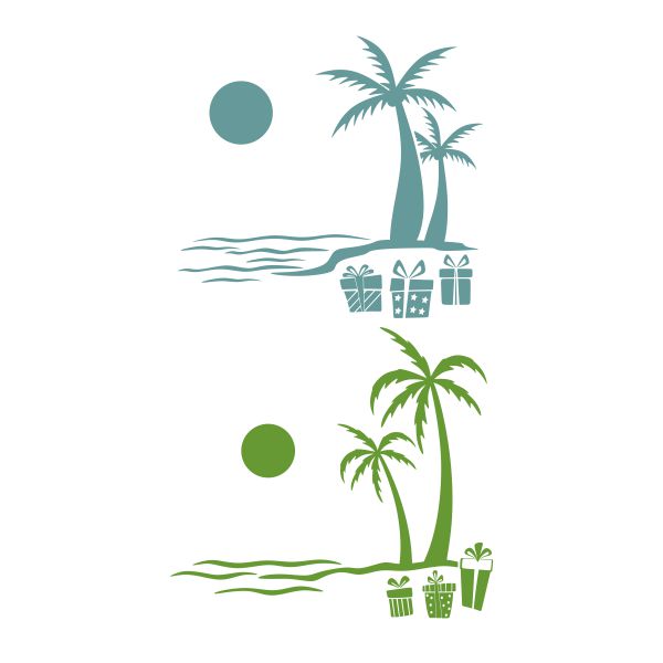Palm Beach with Presents SVG Cuttable Design