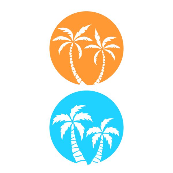 Palm Trees Sun SVG Cuttable Design