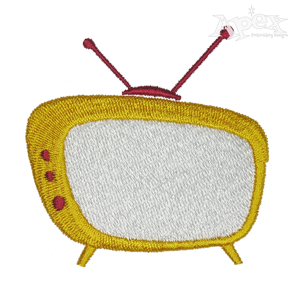 Retro TV Television Embroidery Design