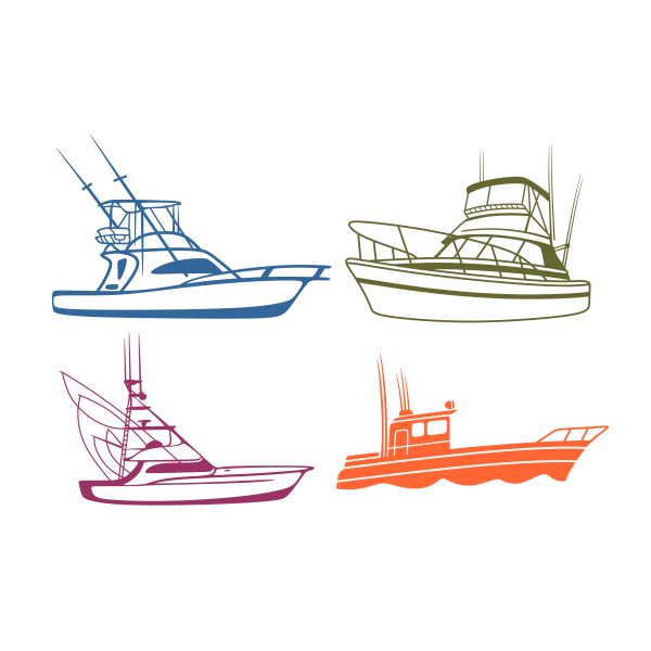 Fishing Boat SVG Cuttable Design