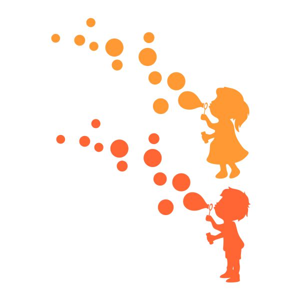 Kid Blowing Bubbles SVG Cuttable Design