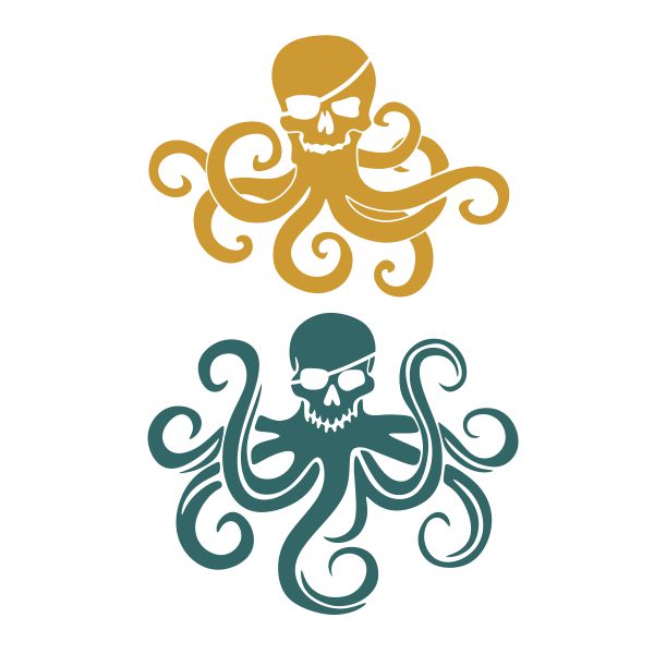 Pirate Octopus Skull SVG Cuttable Design