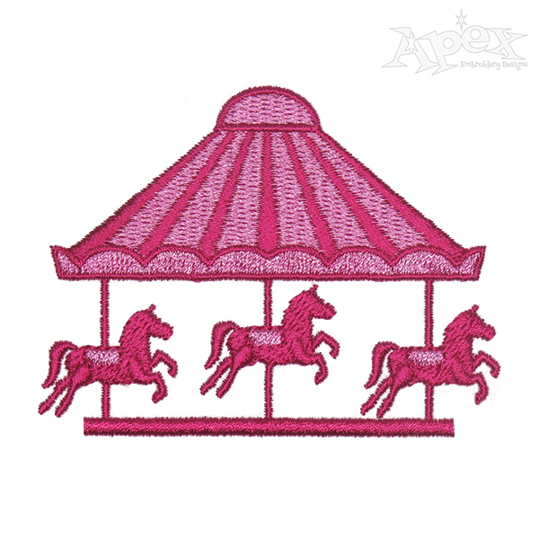 Horse Carousel Ride Embroidery Design