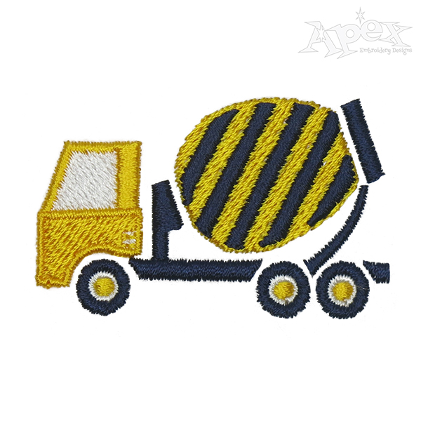 Construction Cement Truck Embroidery Design