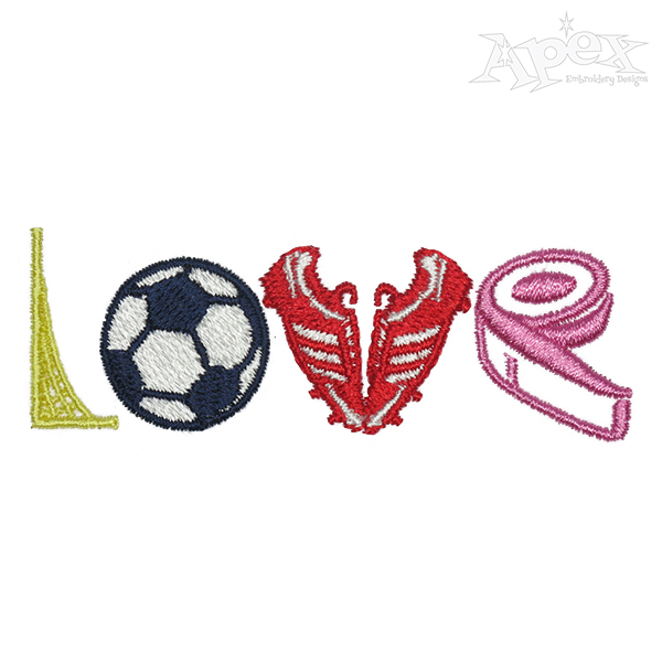 Love Soccer Embroidery Design